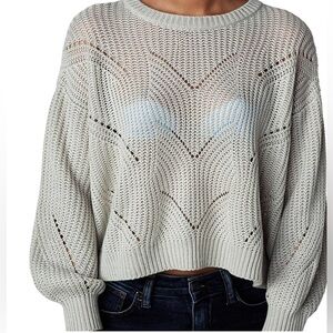 NWT White Label POINTELLE FLUFFY JUMPER Crew Neck Sweater Top Size S